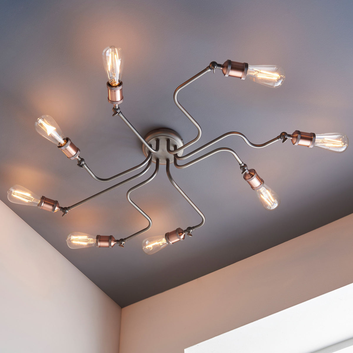 Catcott 8 Ceiling Light - Copper.