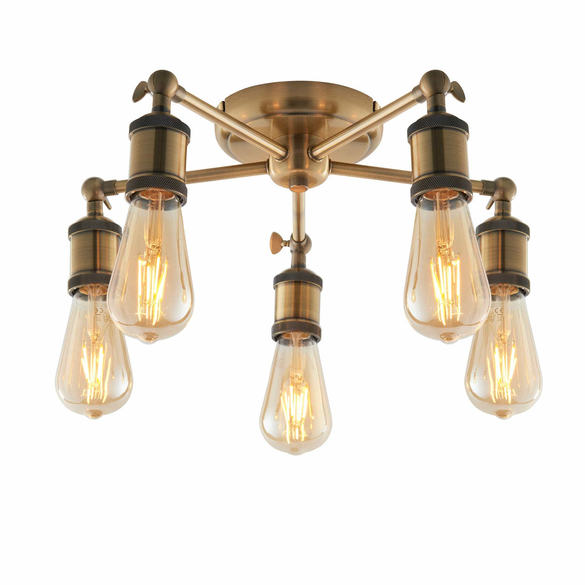 Catcott Ceiling Light - Large Antique Brass.