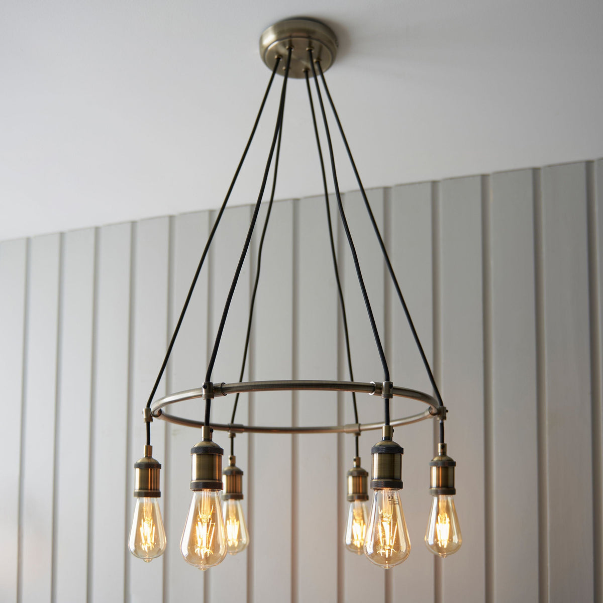 Catcott Pendant Light - Pewter and Copper.