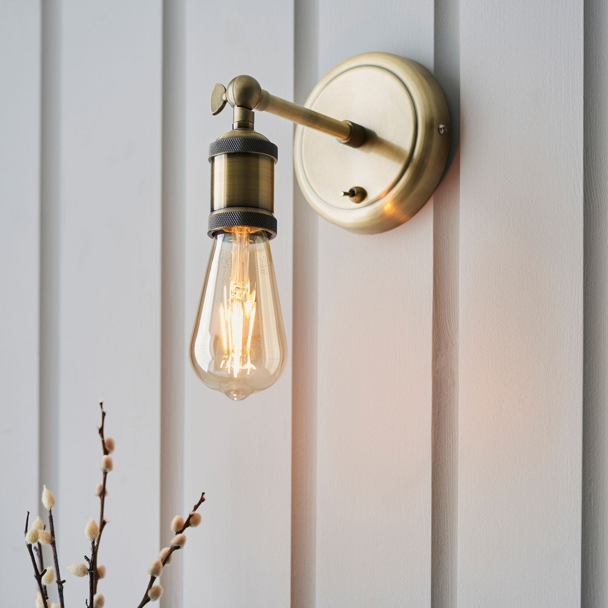 Catcott Wall Light - Antique Brass.