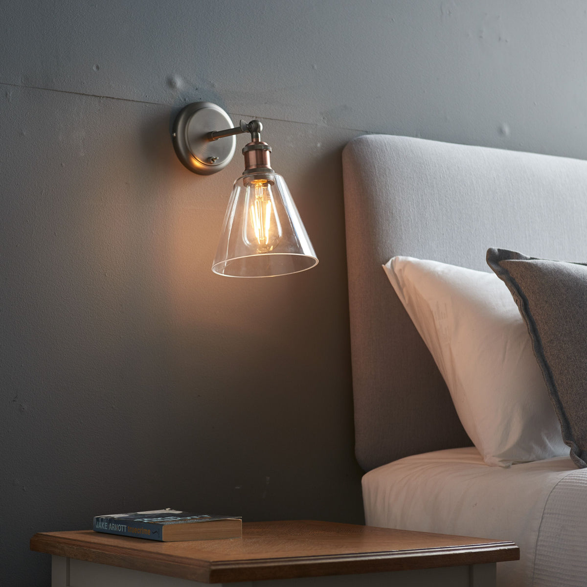 Catcott Wall Light - Silver Glass.