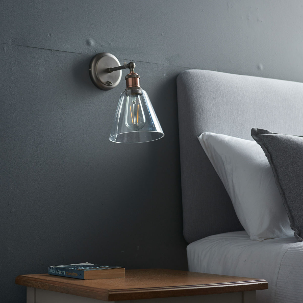 Catcott Wall Light - Silver Glass.