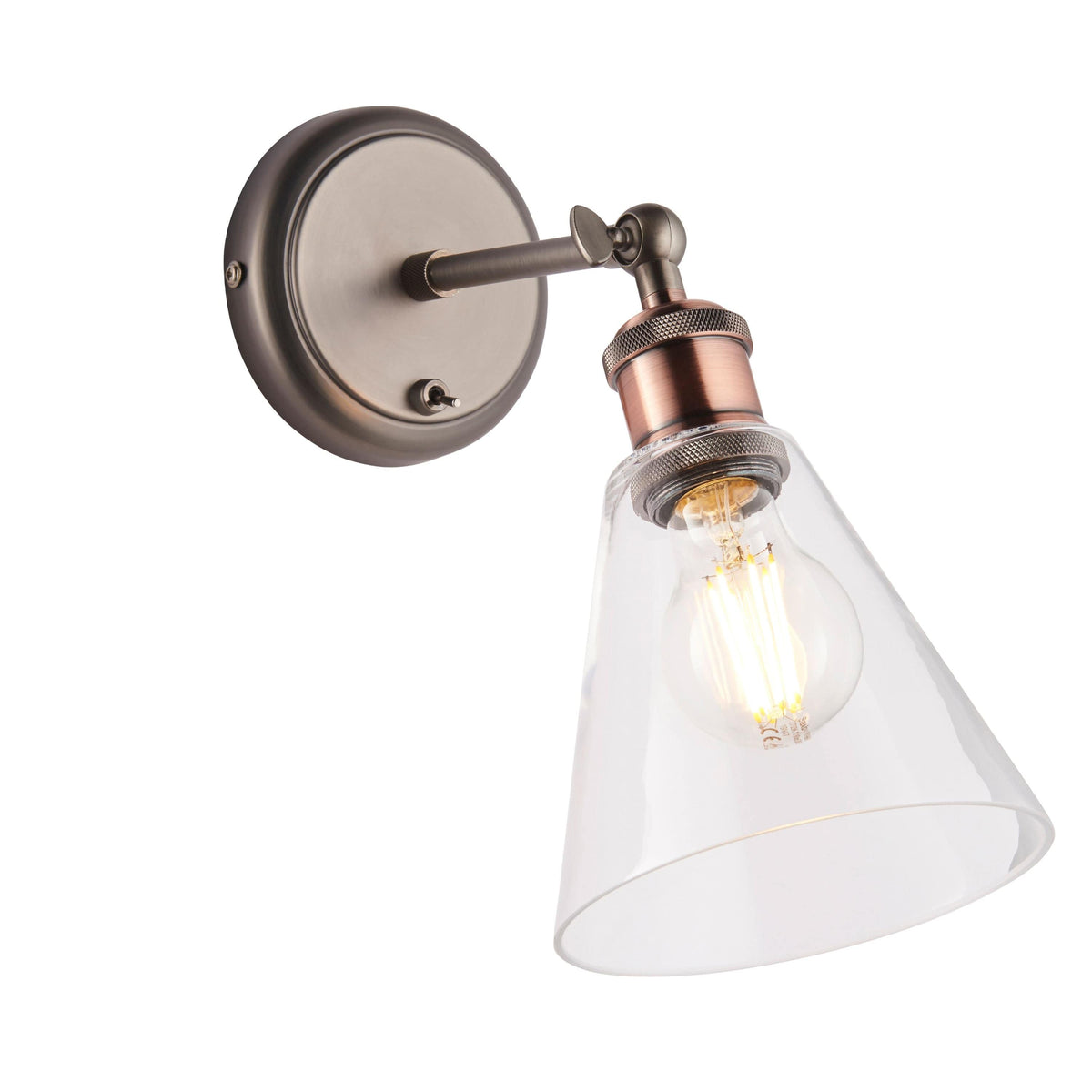 Catcott Wall Light - Silver Glass.