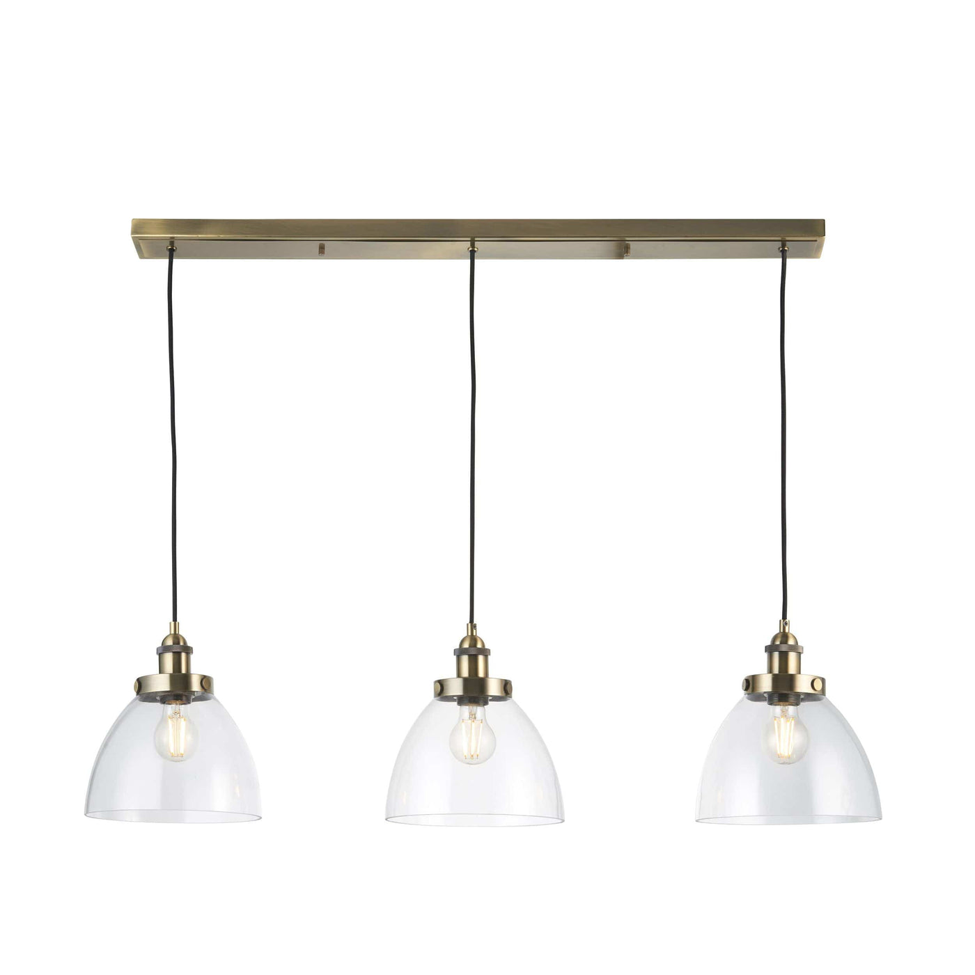 Bodhi Lighting Chadderton 3 Pendant Light Antique Brass House of Isabella UK