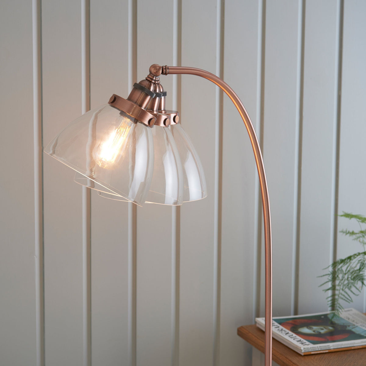 Chadderton Floor Lamp Aged Copper.
