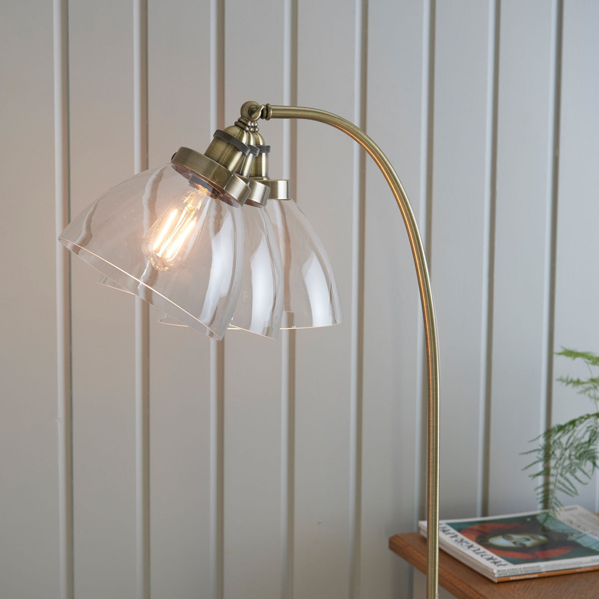 Chadderton Floor Lamp Antique Brass.