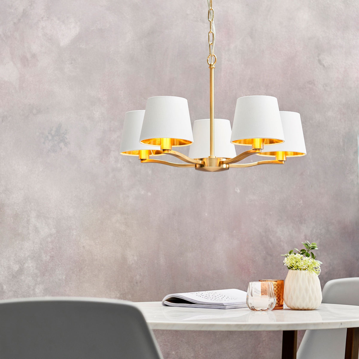 Charaton 5 Pendant Light Brushed Gold.