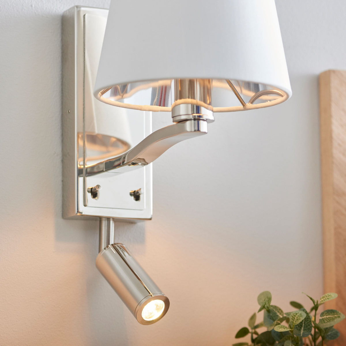Charaton Wall Light Bright Nickel Large.