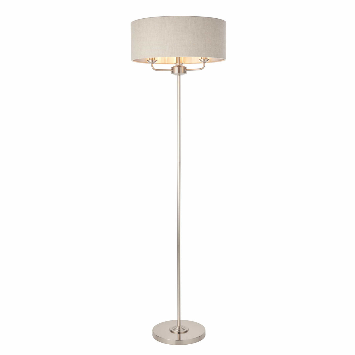 Chickerell 3 Floor Light Chrome & Natural.