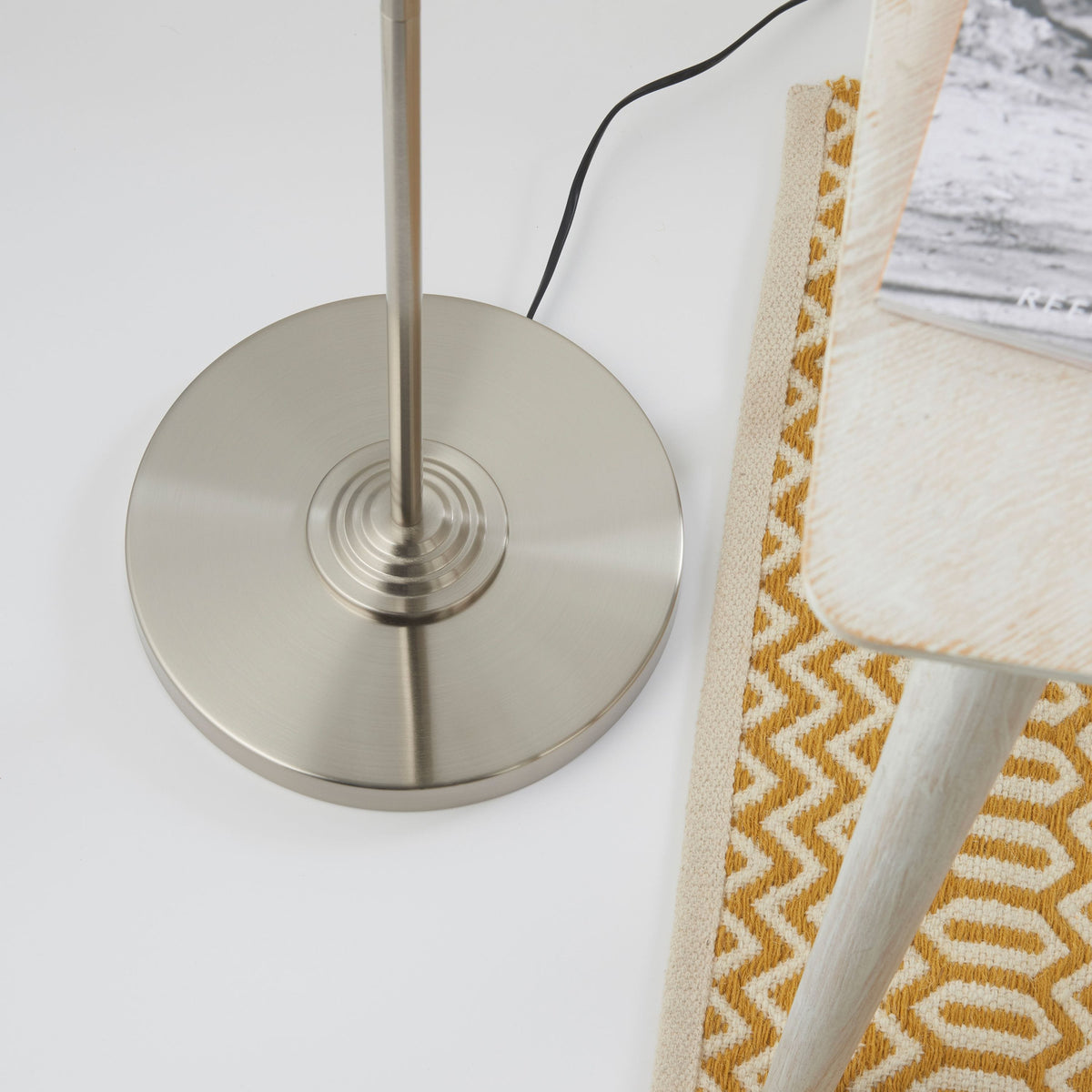 Chickerell 3 Floor Light Chrome & Natural.