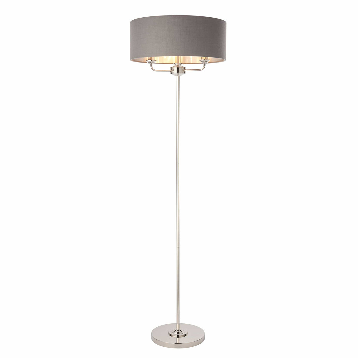 Chickerell 3 Floor Light Nickel & Charcoal.