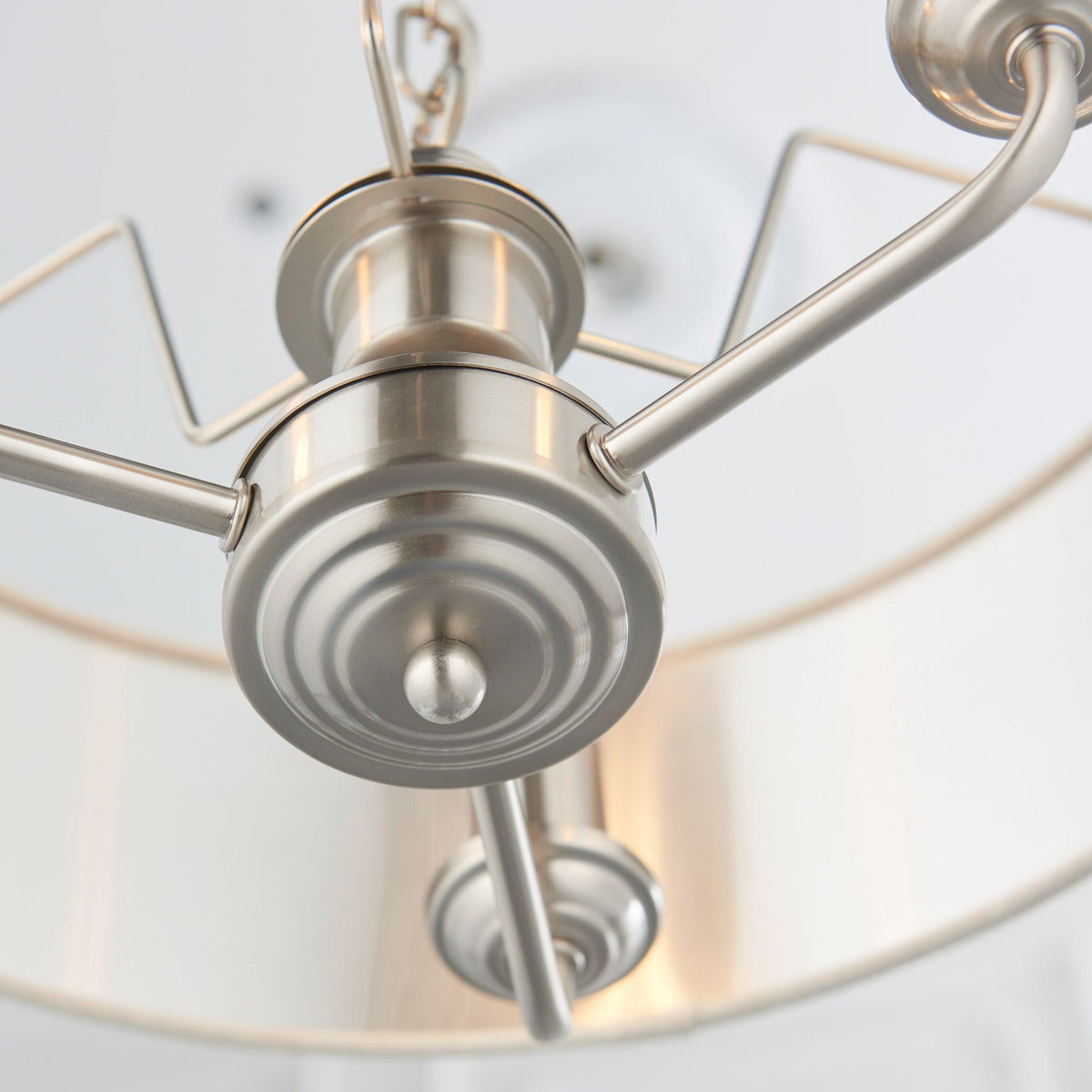 Chickerell 3 Pendant Light Chrome & Natural 350-1200mm.
