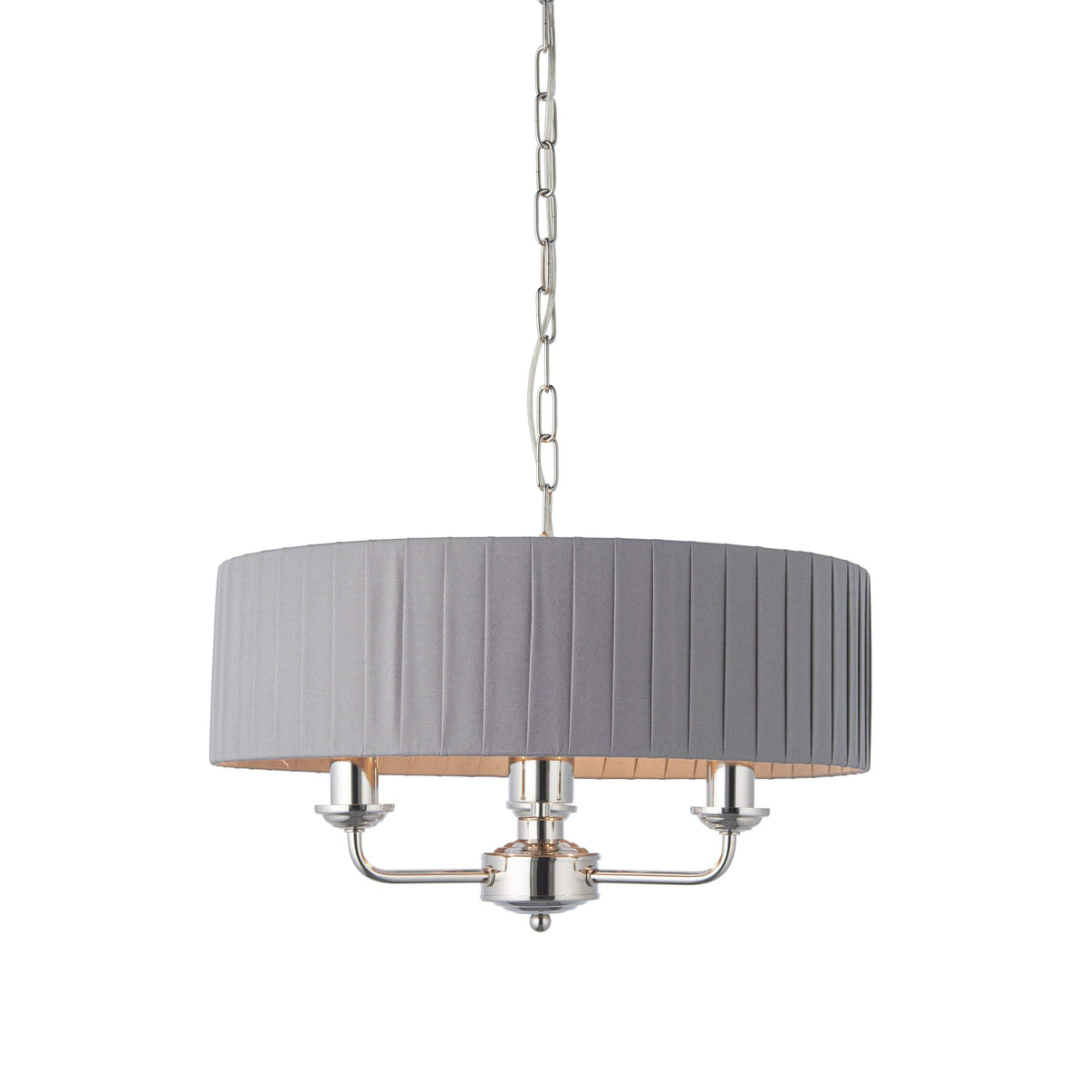 Chickerell 3 Pendant Light Nickel & Charcoal 300-760mm.