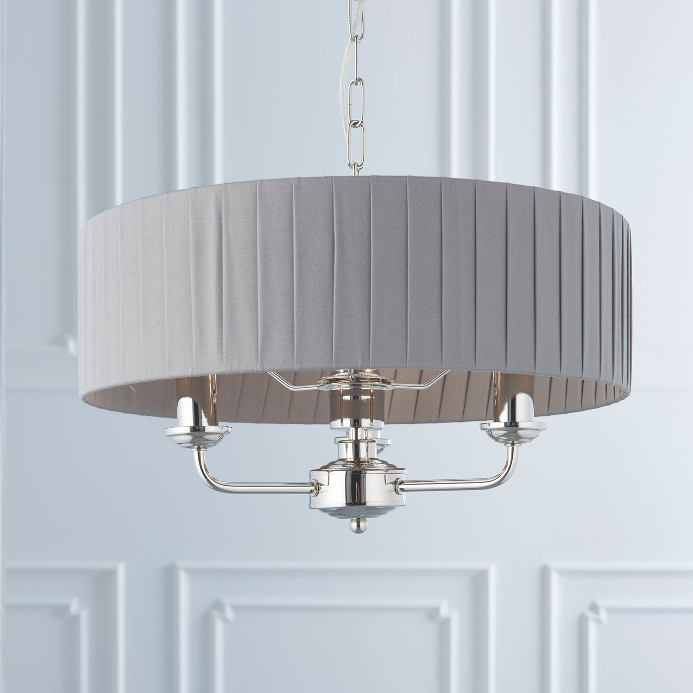 Bodhi Lighting Chickerell 3 Pendant Light Nickel & Charcoal 300-760mm House of Isabella UK