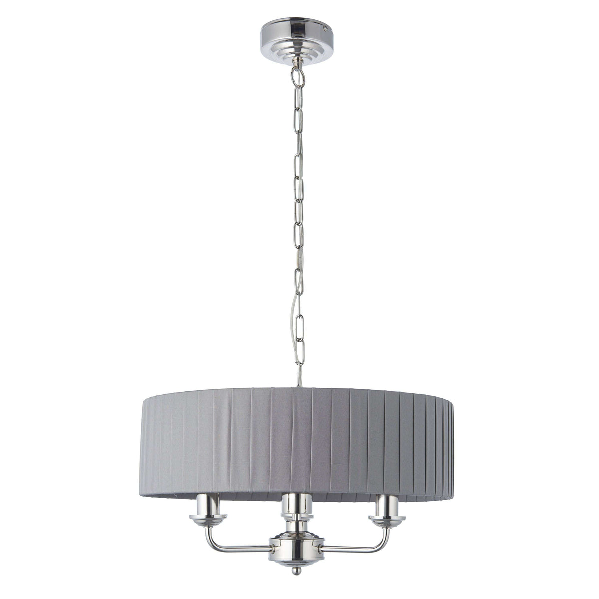 Chickerell 3 Pendant Light Nickel & Charcoal 300-760mm.
