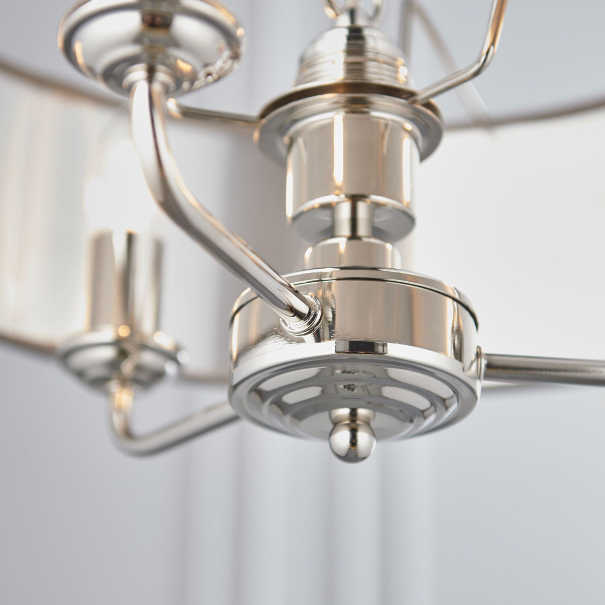 Chickerell 3 Pendant Light Nickel & Charcoal 350-1200mm.