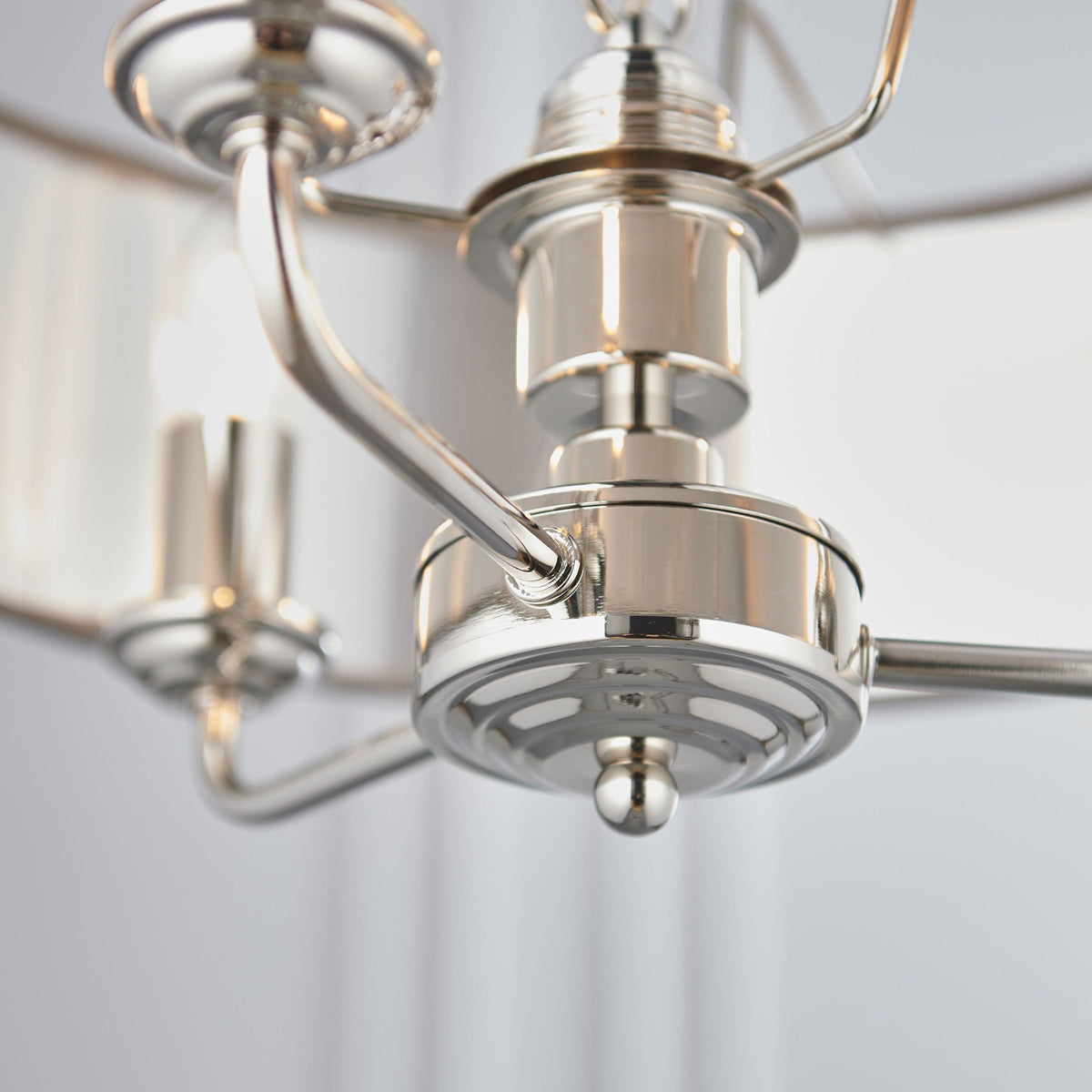 Chickerell 3 Pendant Light Nickel & Charcoal 350-1200mm.