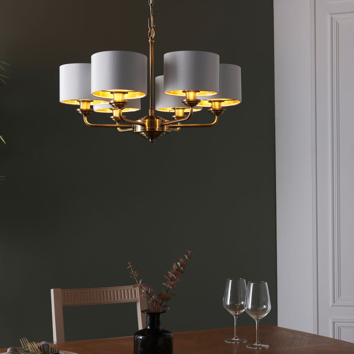 Chickerell 6 Multi Pendant - Antique Brass.