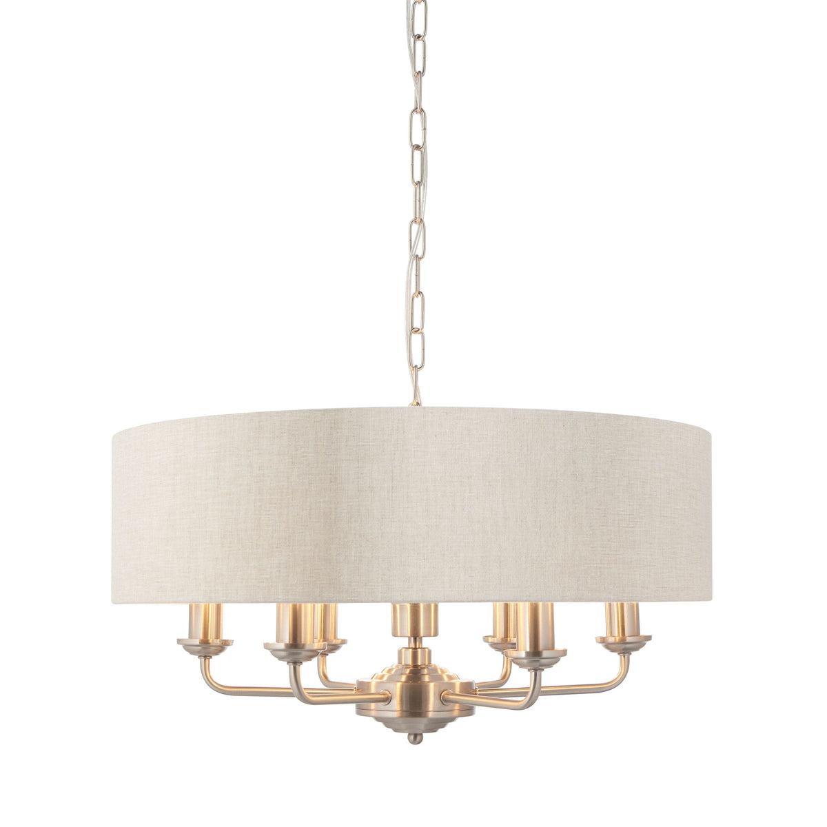 Chickerell 6 Pendant Light Chrome & Natural.