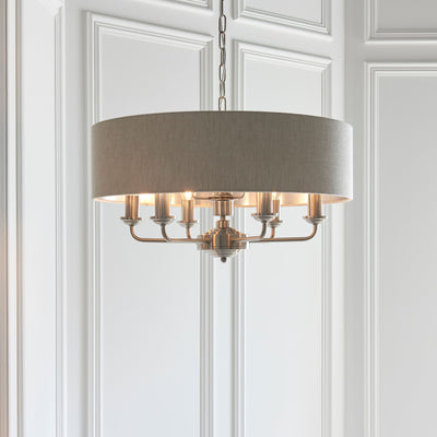 Bodhi Lighting Chickerell 6 Pendant Light Chrome & Natural House of Isabella UK