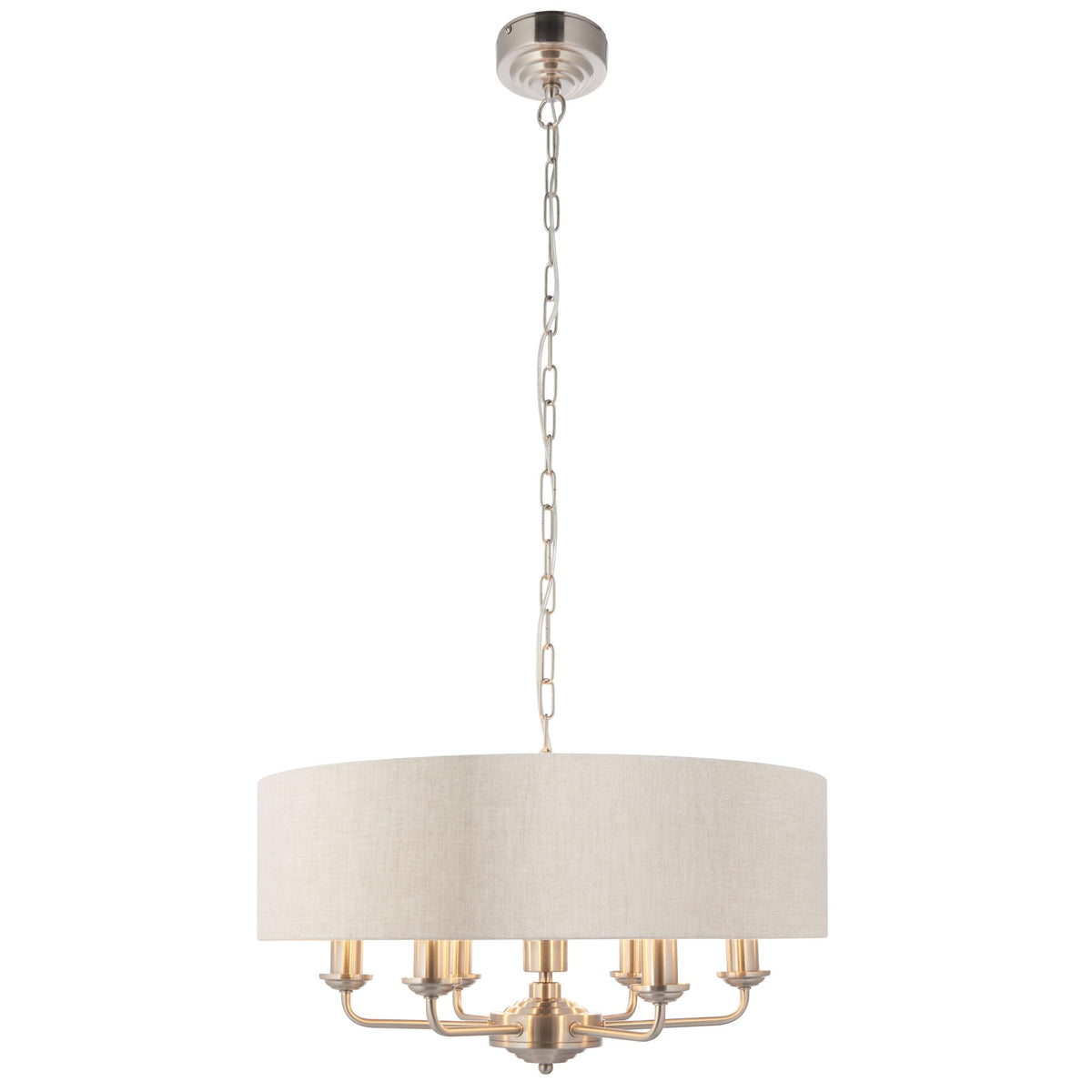 Chickerell 6 Pendant Light Chrome & Natural.