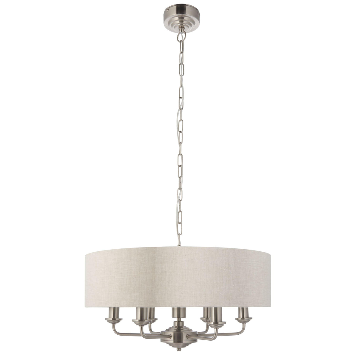 Chickerell 6 Pendant Light Chrome & Natural.