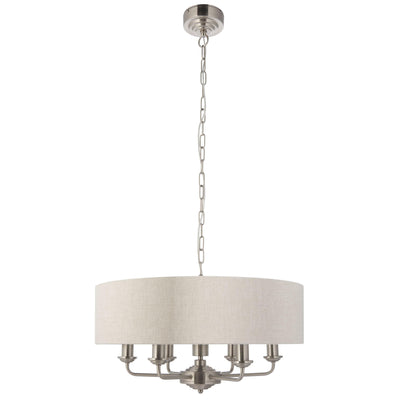 Bodhi Lighting Chickerell 6 Pendant Light Chrome & Natural House of Isabella UK