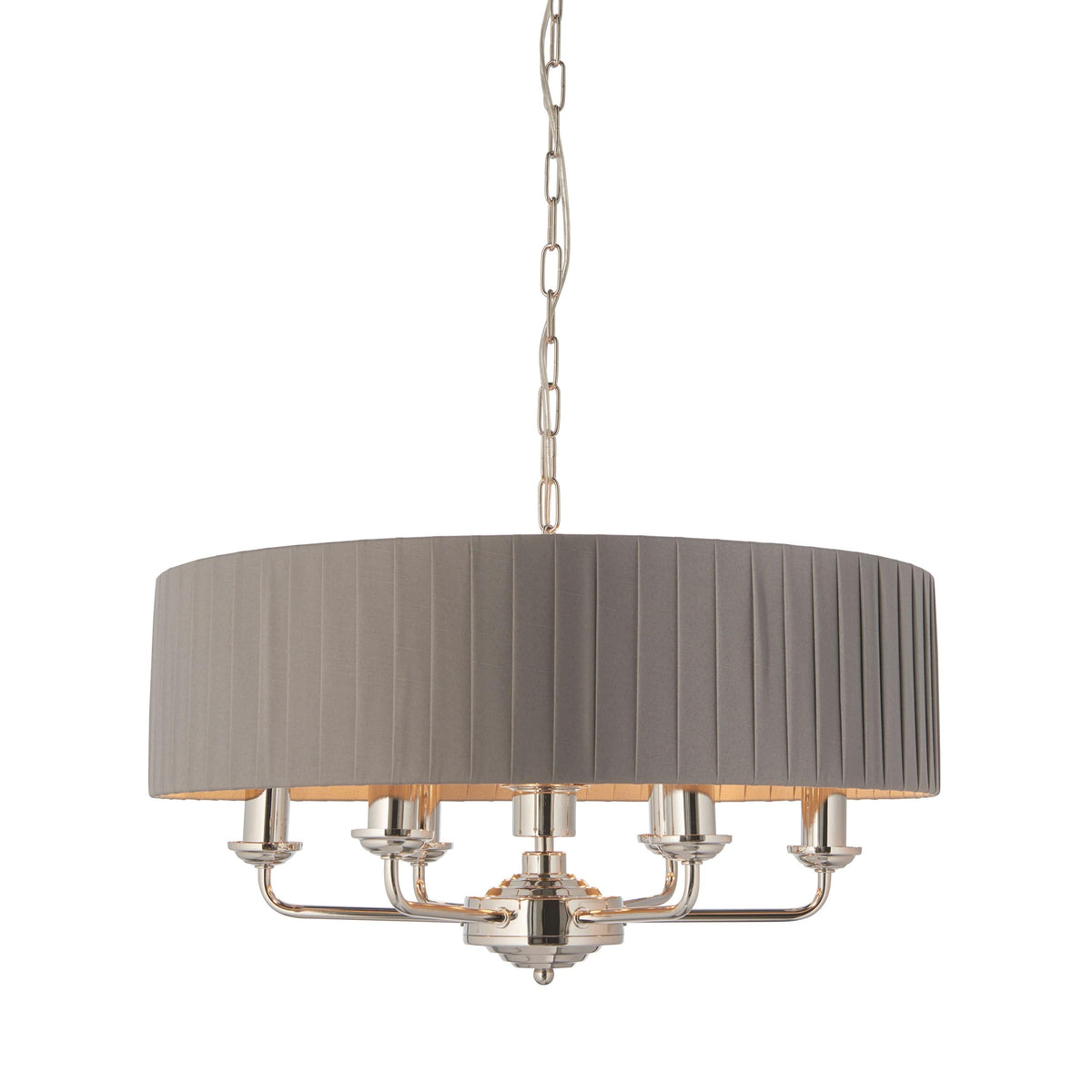 Chickerell 6 Pendant Light Nickel & Charcoal 300-780mm.