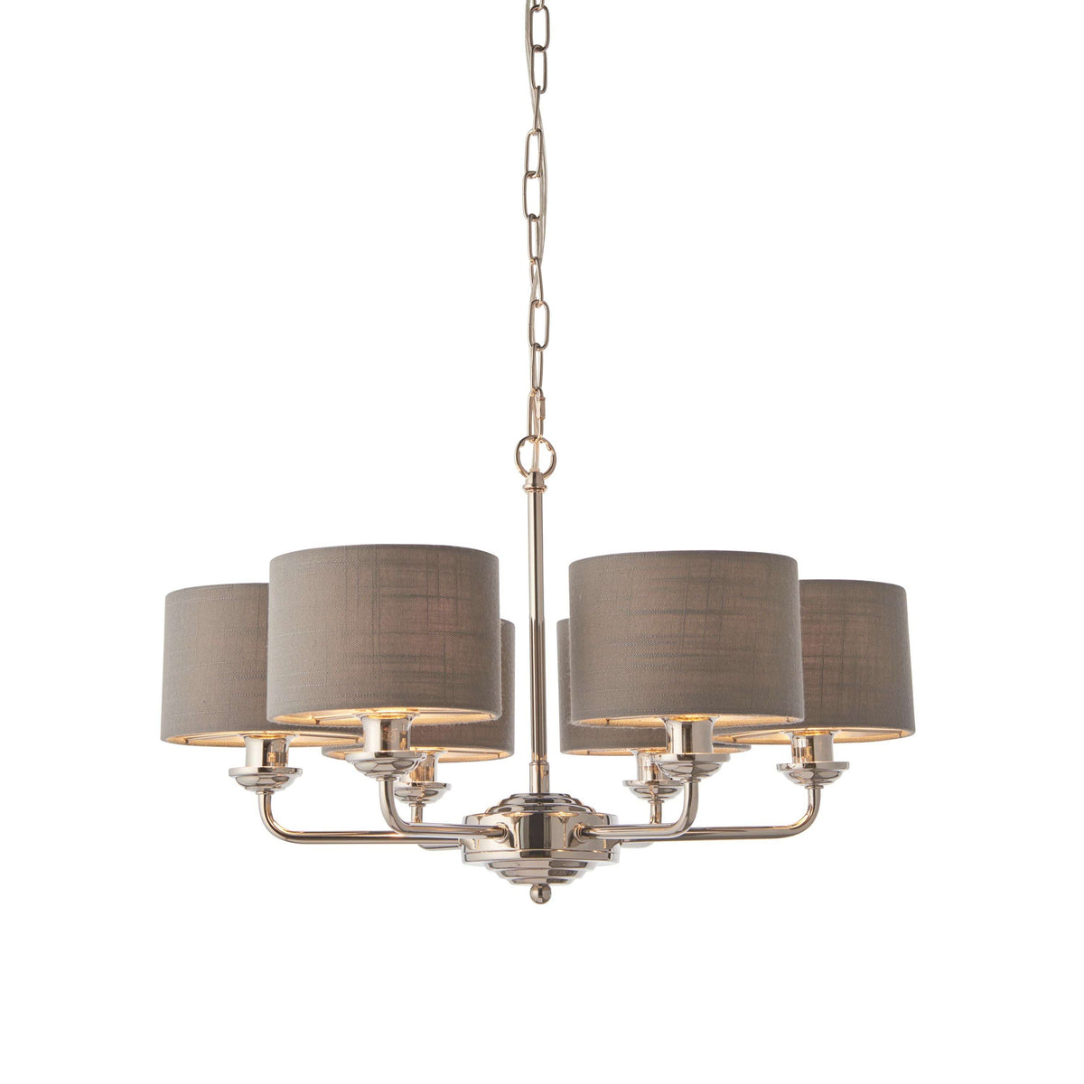 Chickerell 6 Pendant Light Nickel & Charcoal 300-900mm.
