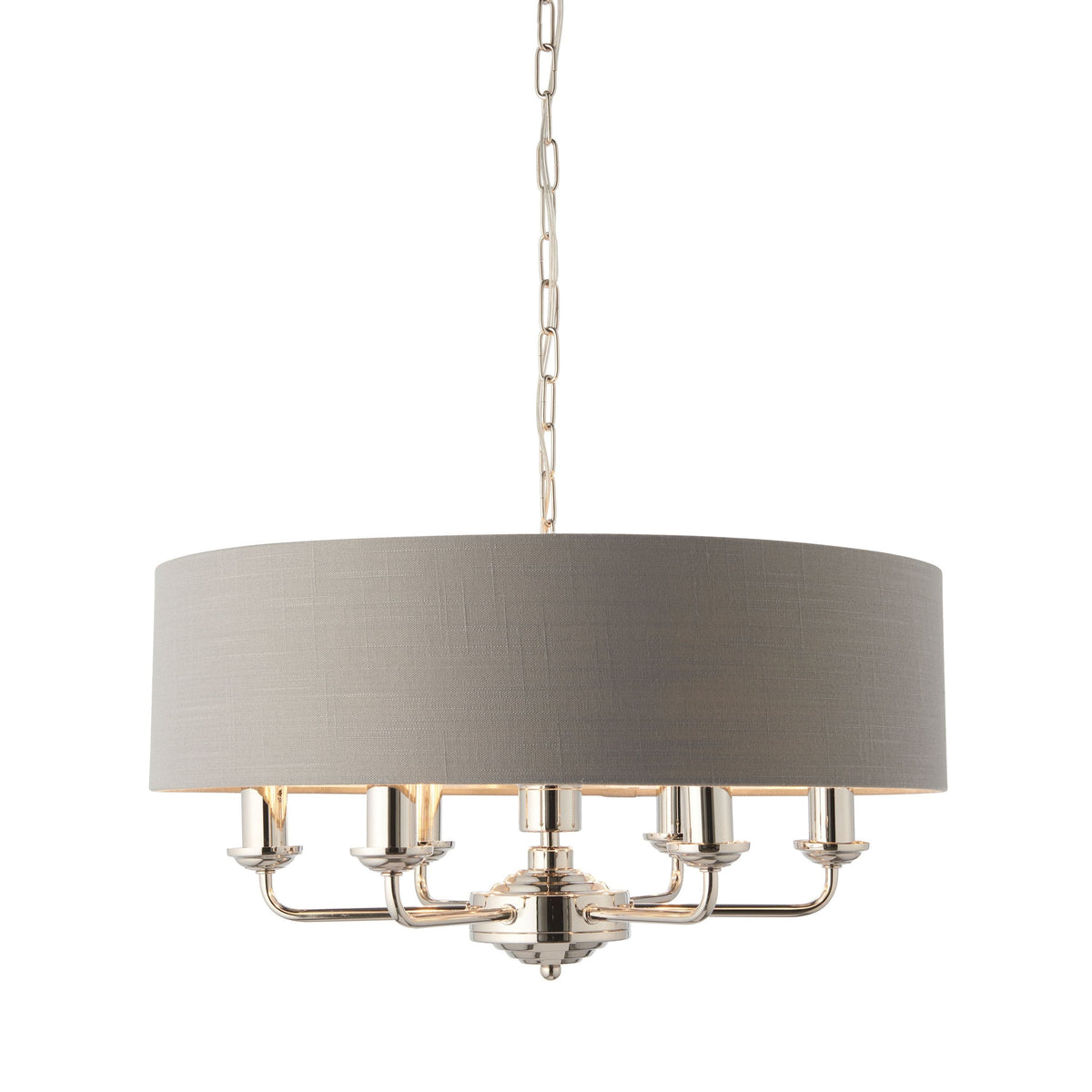 Chickerell 6 Pendant Light Nickle & Charcoal 350-1200mm.
