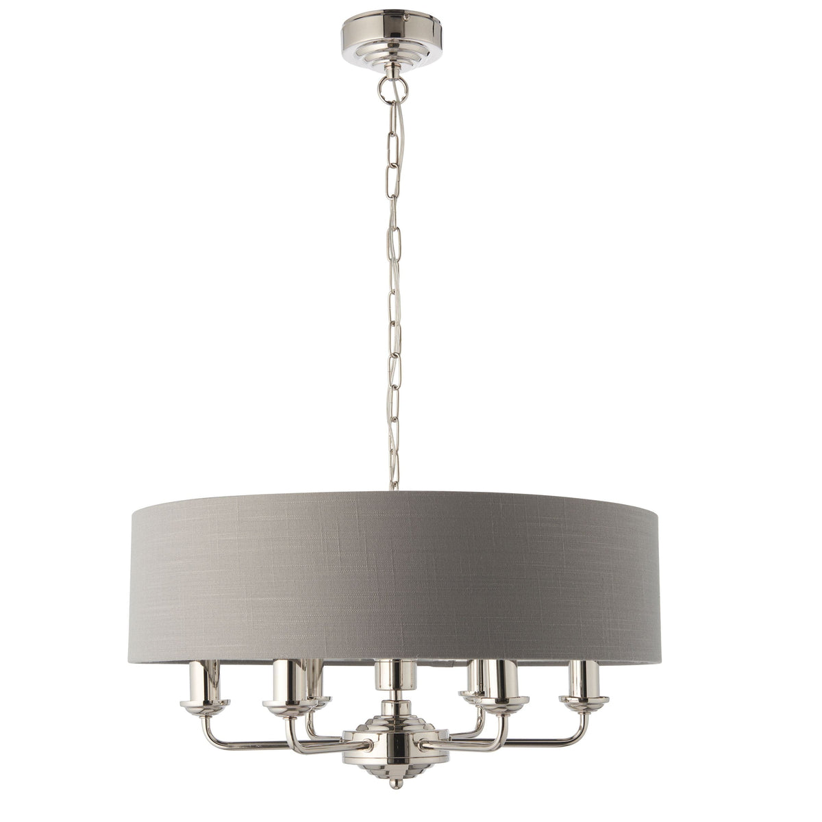 Chickerell 6 Pendant Light Nickle & Charcoal 350-1200mm.