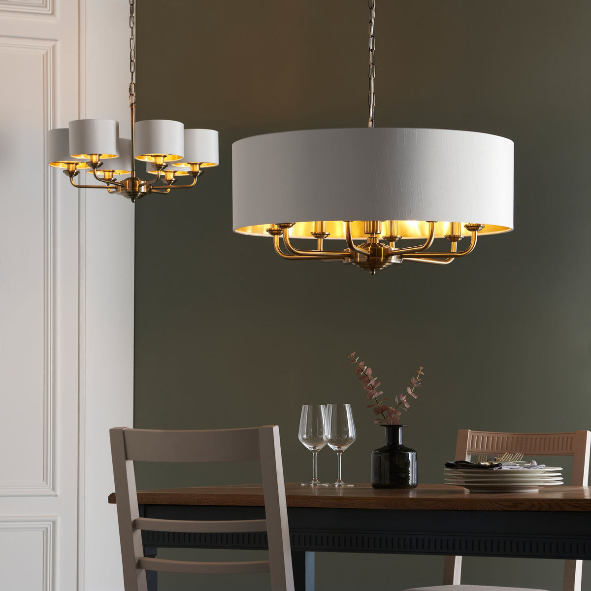 Chickerell 8 Pendant - Antique Brass.