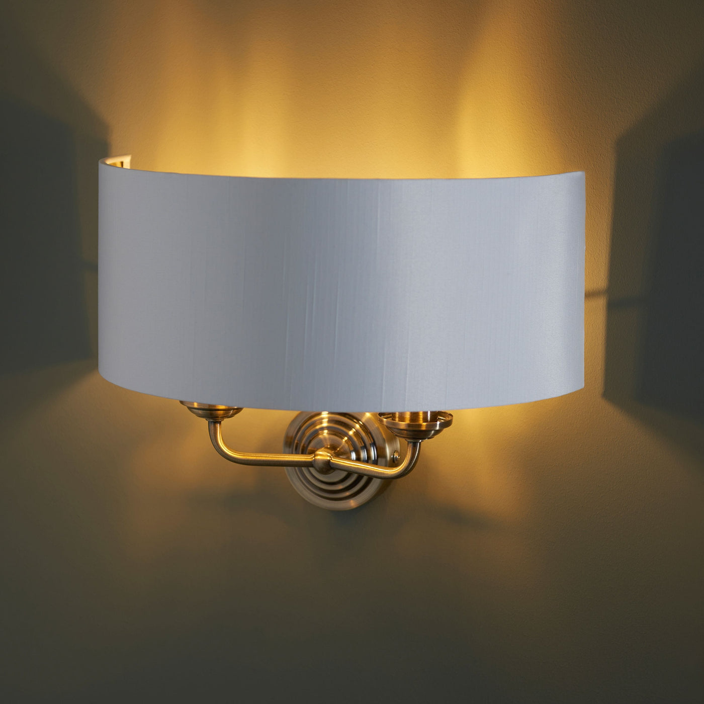 Bodhi Lighting Chickerell Wall Light - Natural Linen Brushed Chrome House of Isabella UK