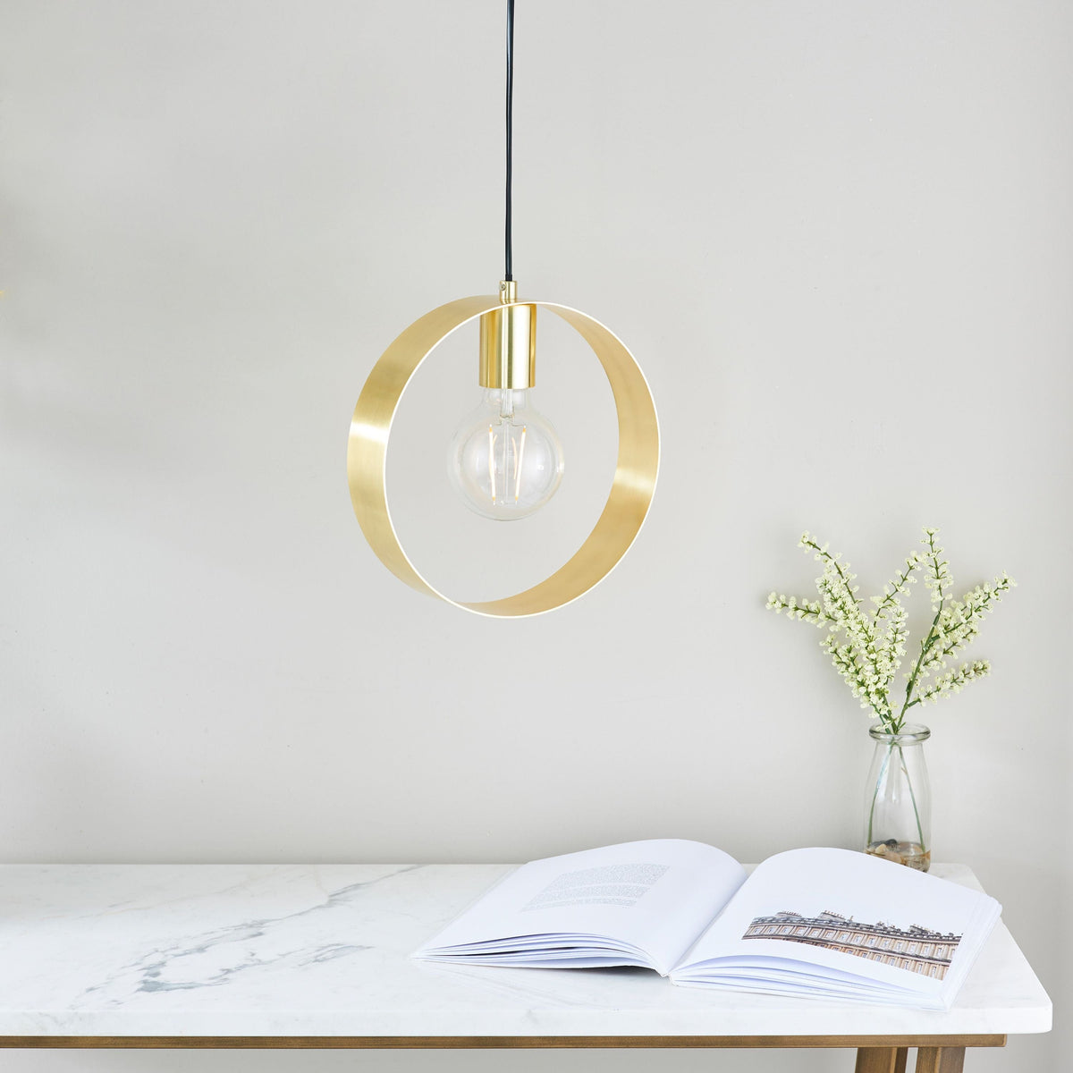 Christon 1 Pendant Light Brushed Brass.