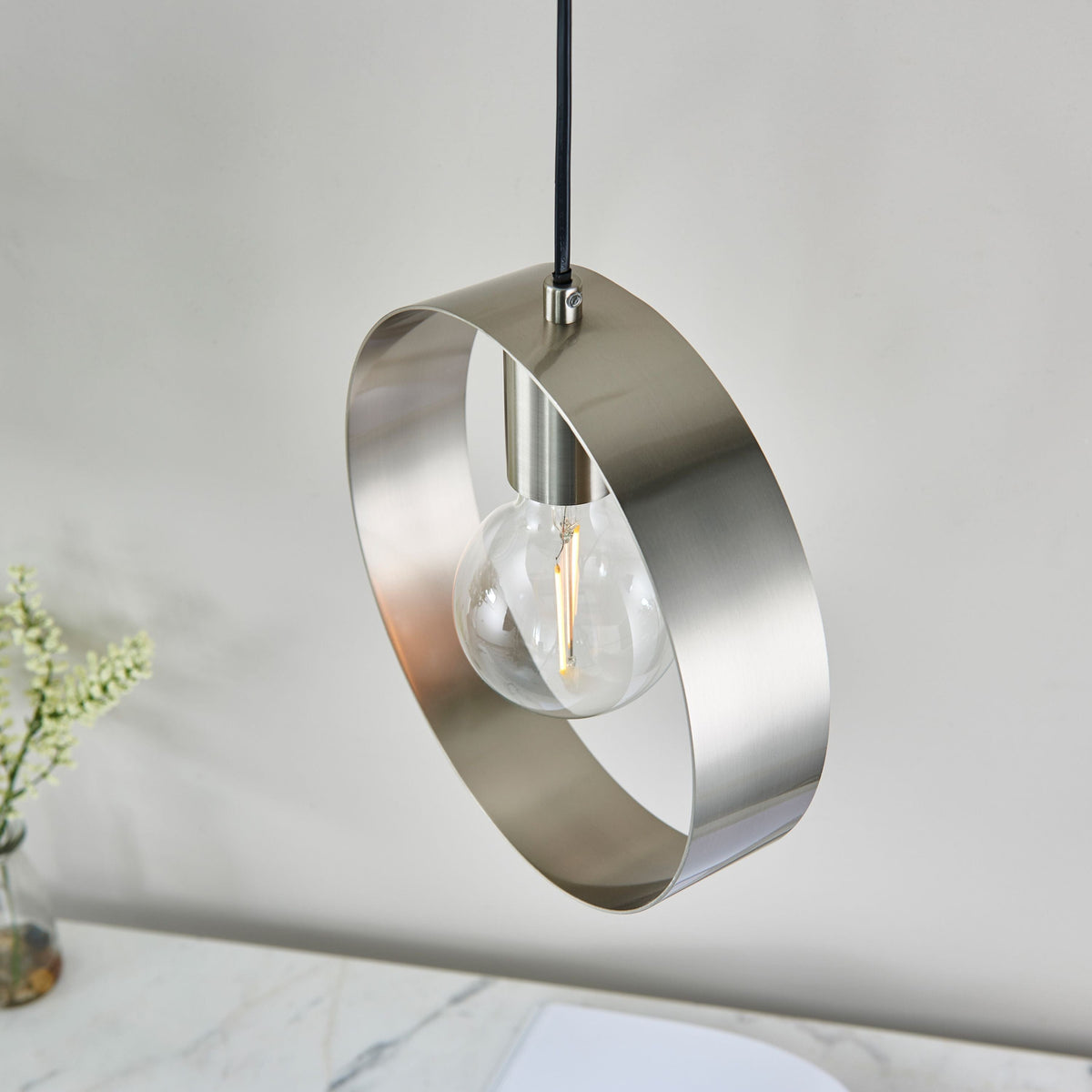 Christon 1 Pendant Light Brushed Nickel.