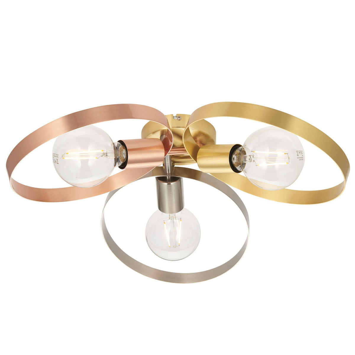 Christon 3 Ceiling Light Brushed Brass/Nickel/Copper.