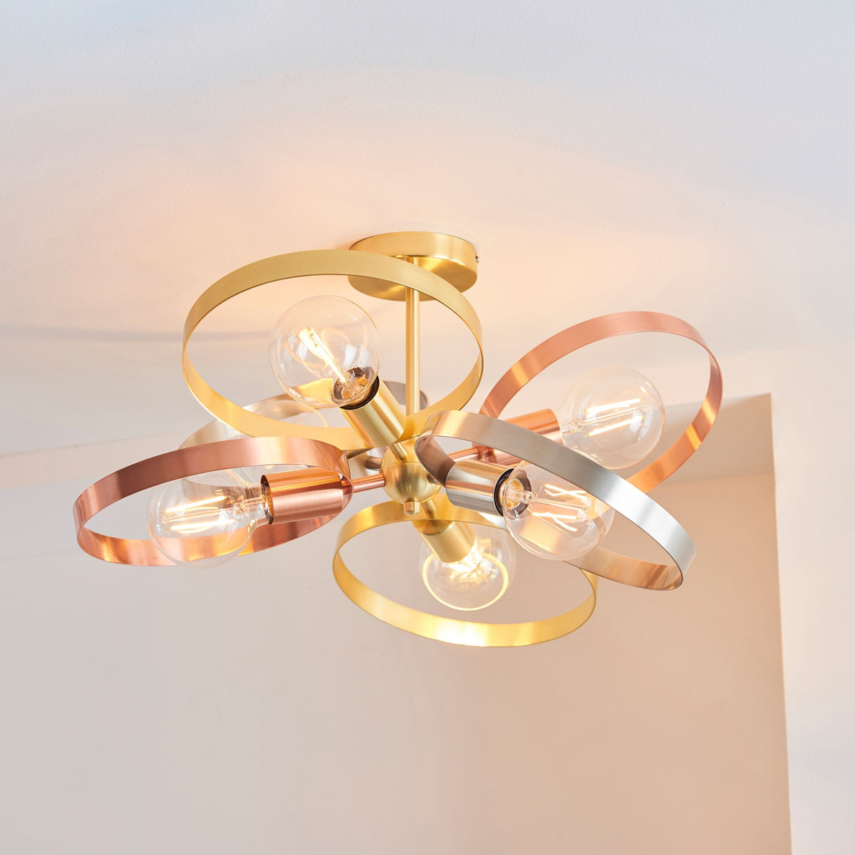 Christon 6 Ceiling Light Brushed Brass.