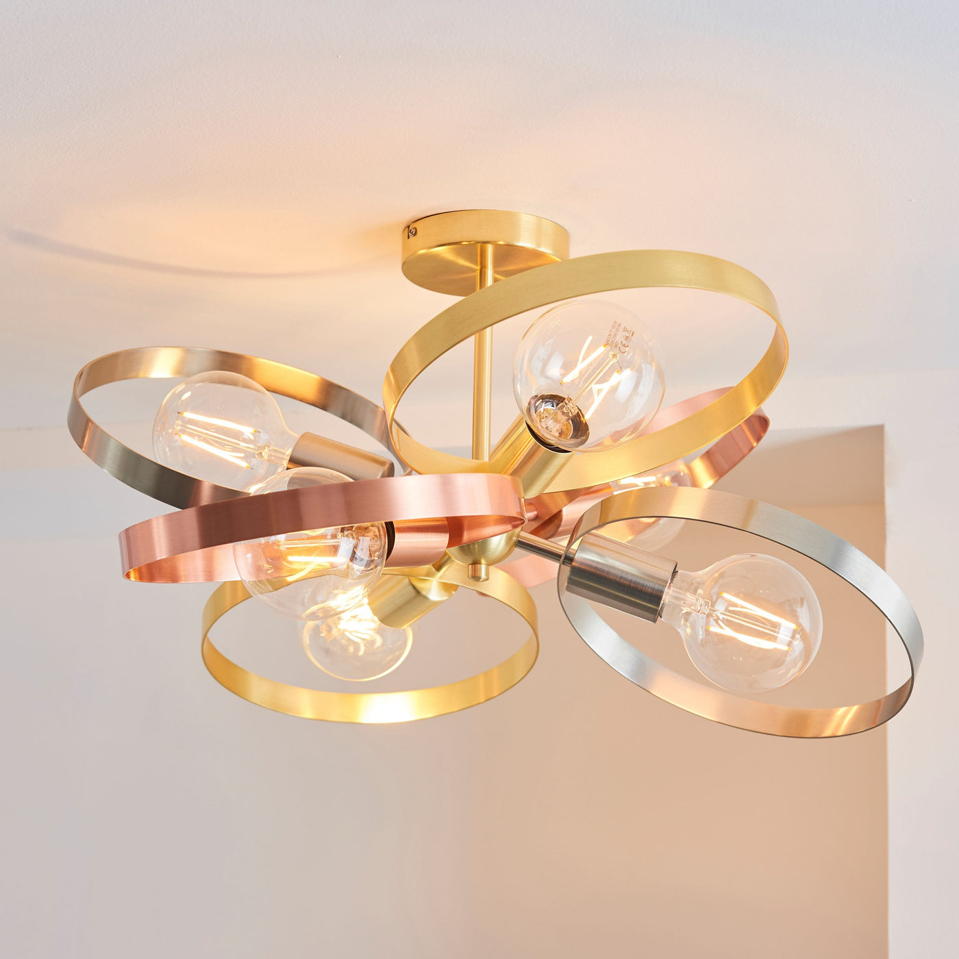 Bodhi Lighting Christon 6 Ceiling Light Brushed Brass House of Isabella UK