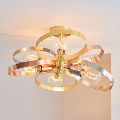 Bodhi Lighting Christon 6 Ceiling Light Brushed Brass House of Isabella UK