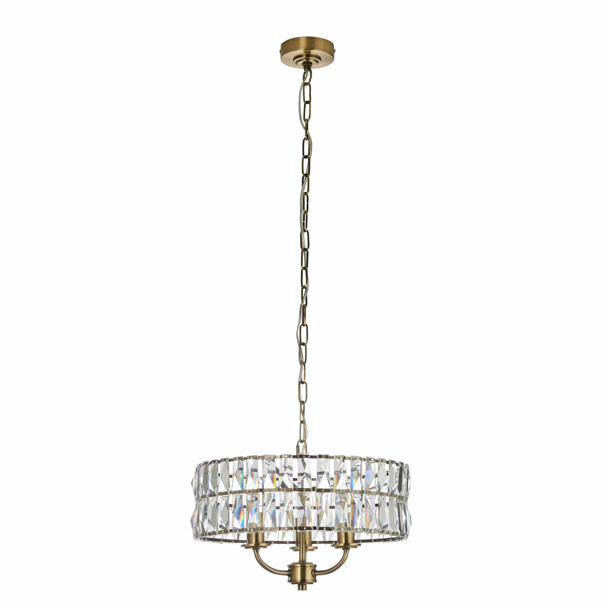 Clifton 3 Pendant Light Antique Brass.