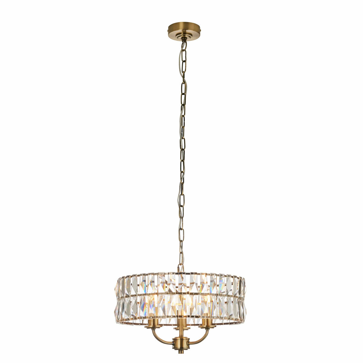 Clifton 3 Pendant Light Antique Brass.