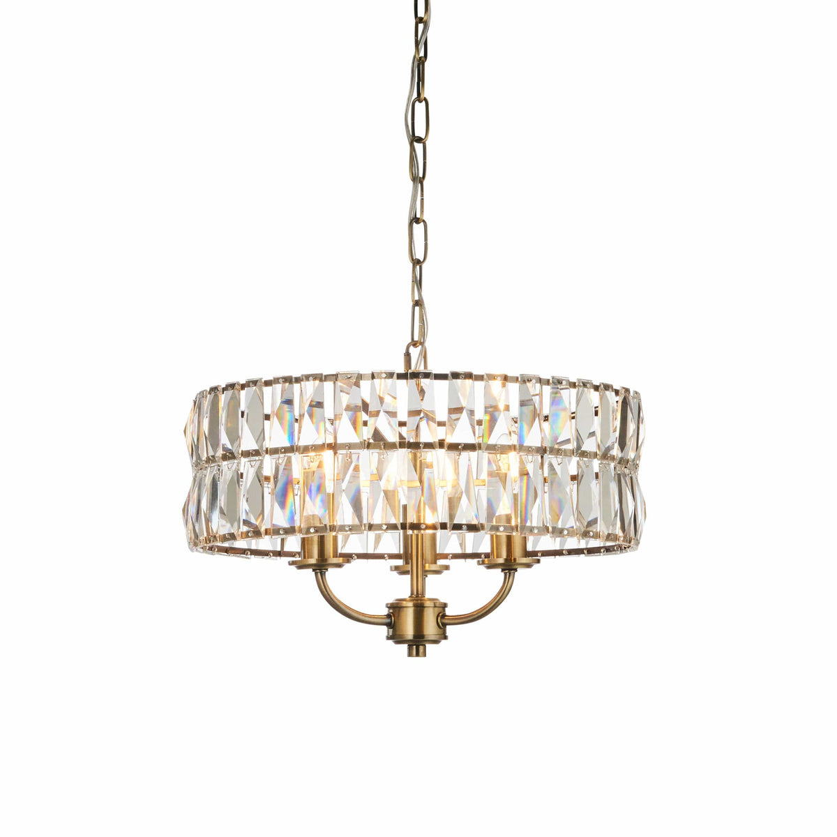 Clifton 3 Pendant Light Antique Brass.