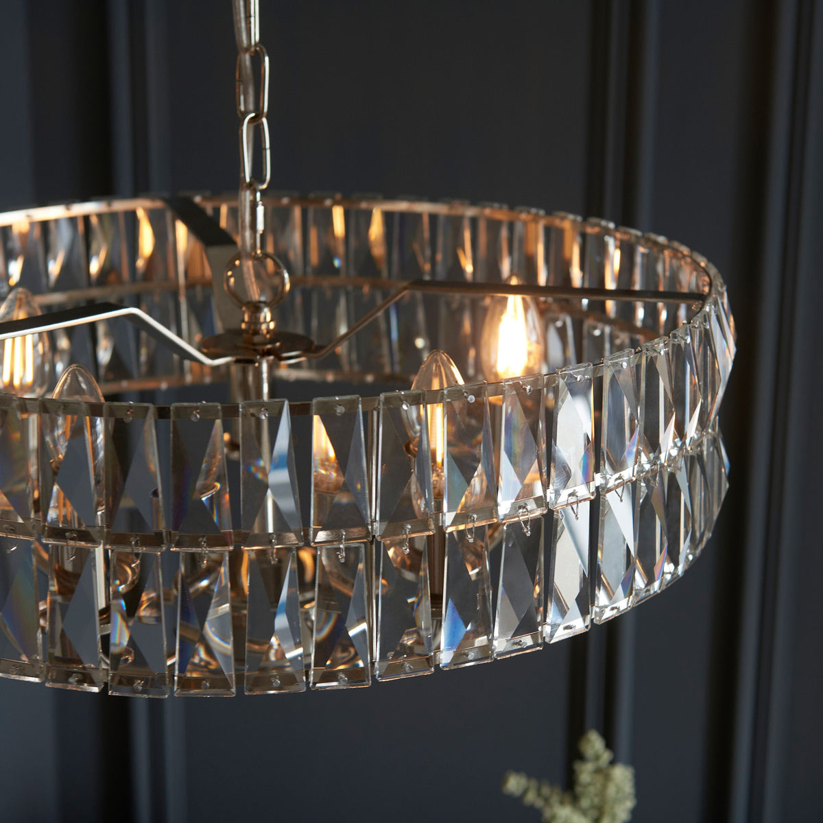 Clifton 5 Pendant Light Bright Nickel.
