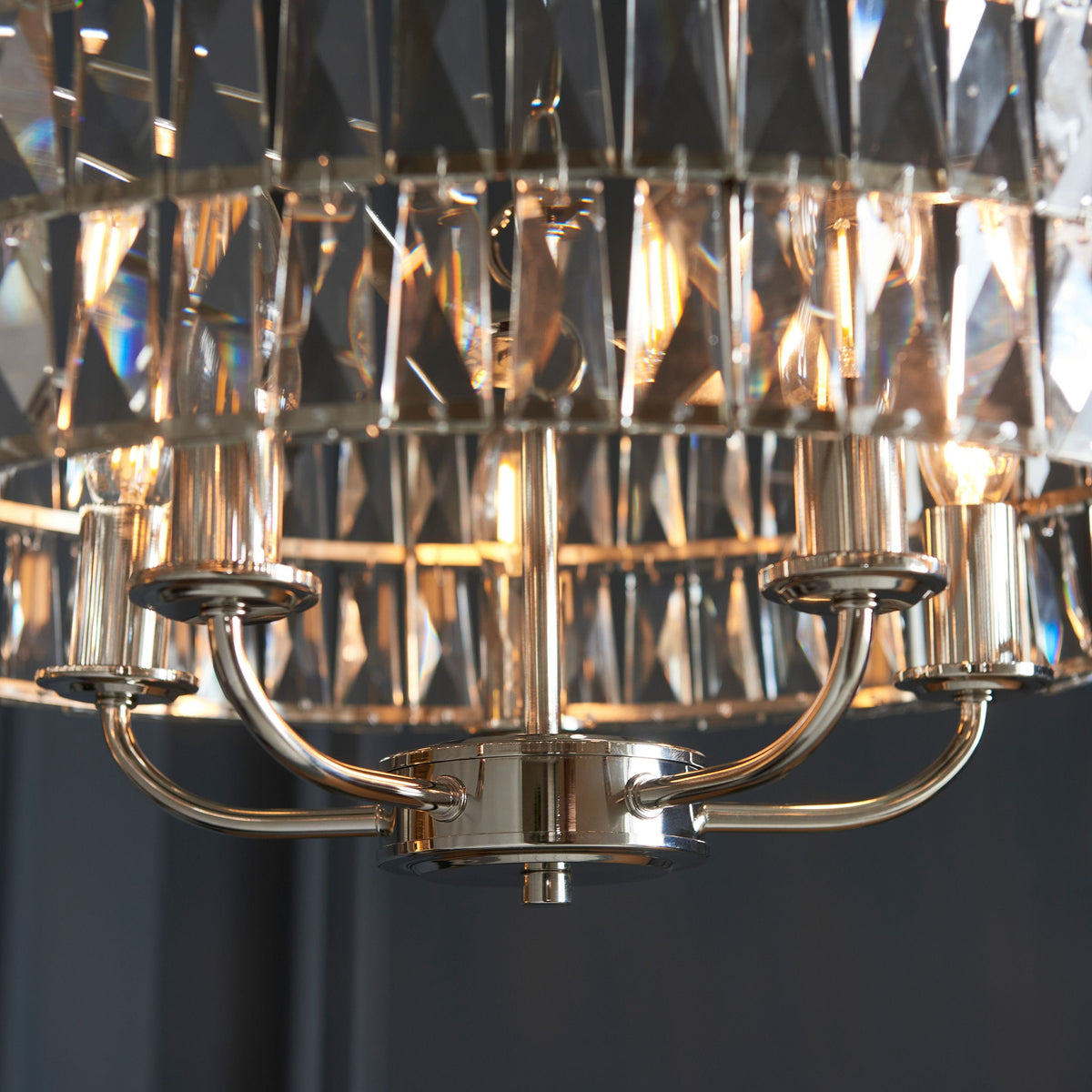 Clifton 5 Pendant Light Bright Nickel.