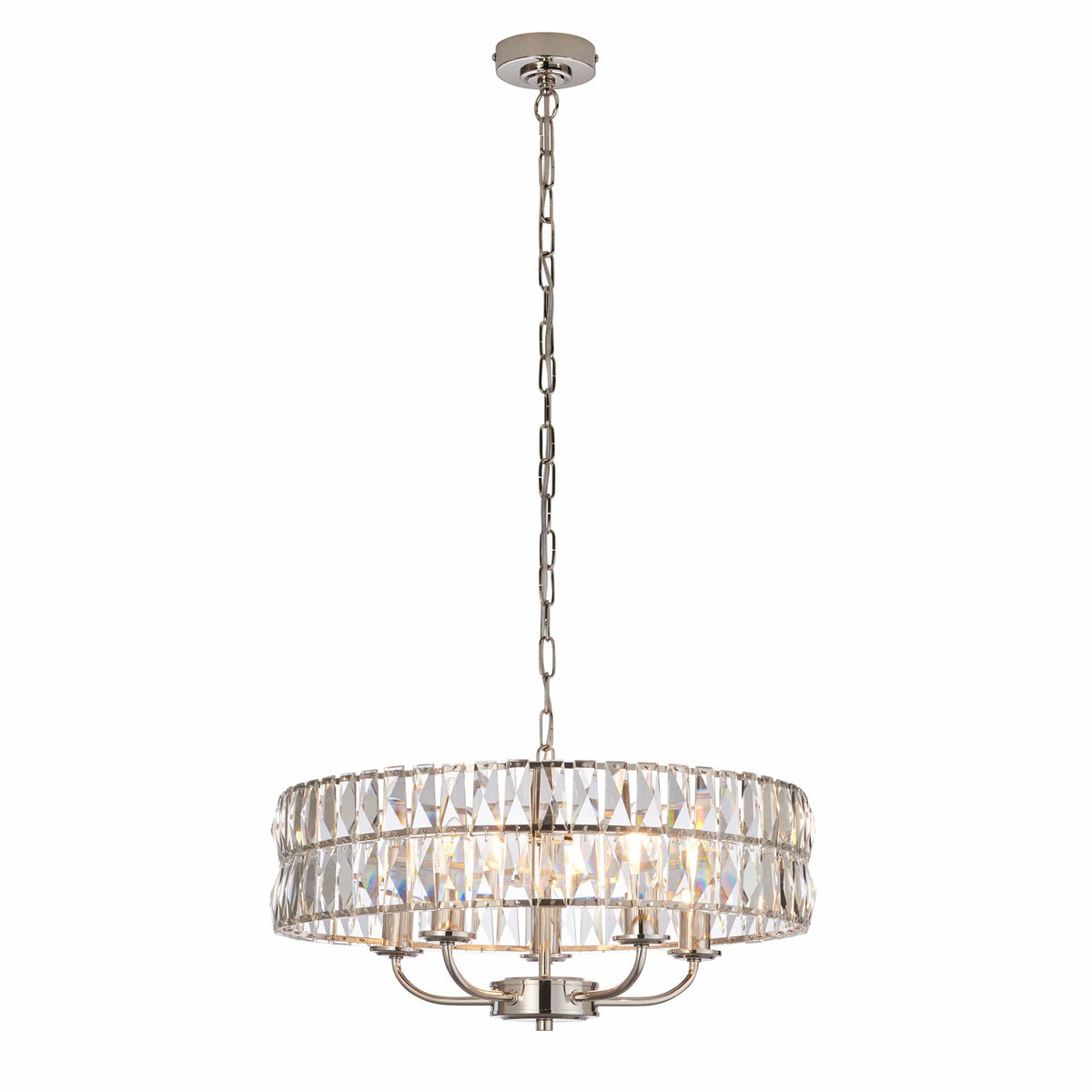 Clifton 5 Pendant Light Bright Nickel.
