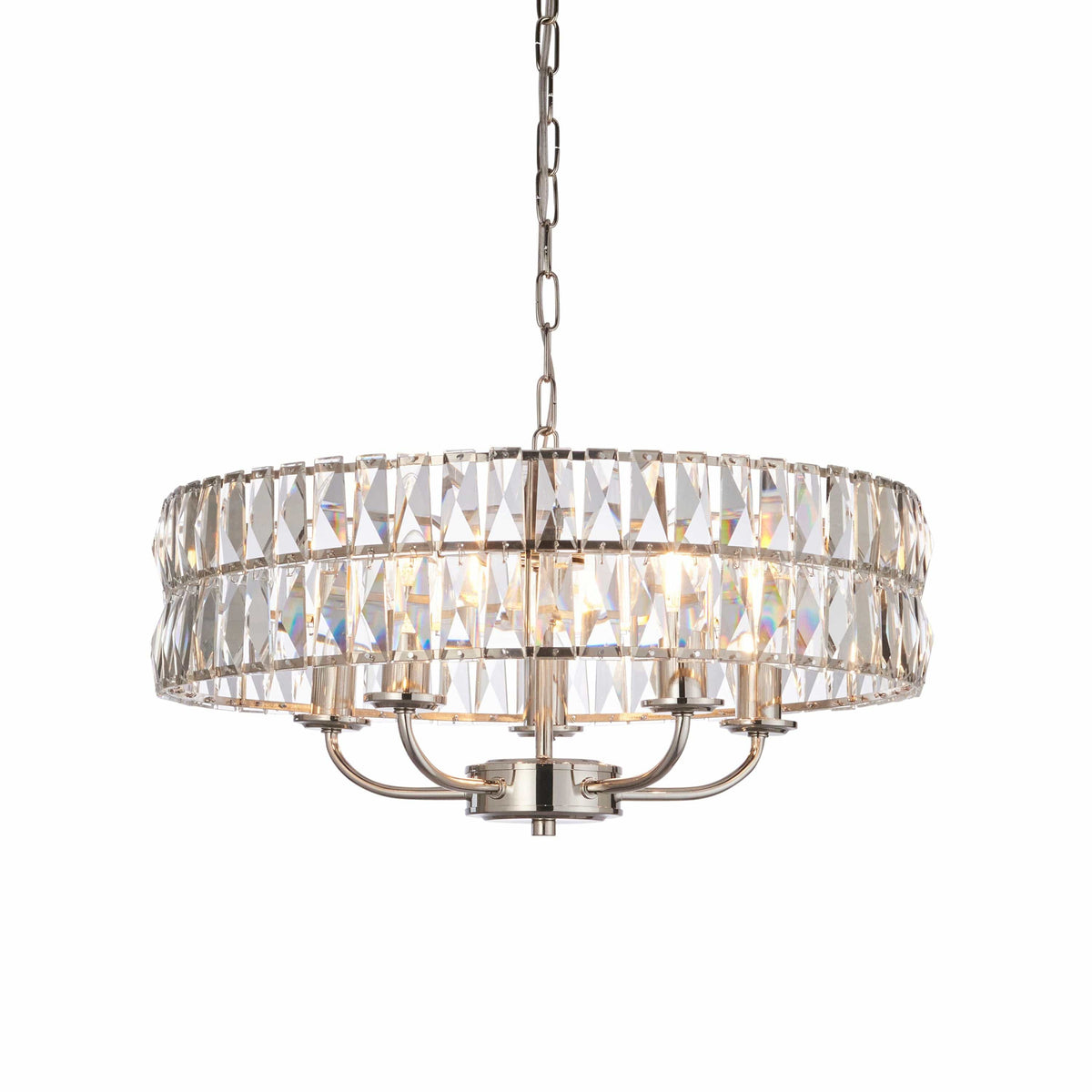 Clifton 5 Pendant Light Bright Nickel.
