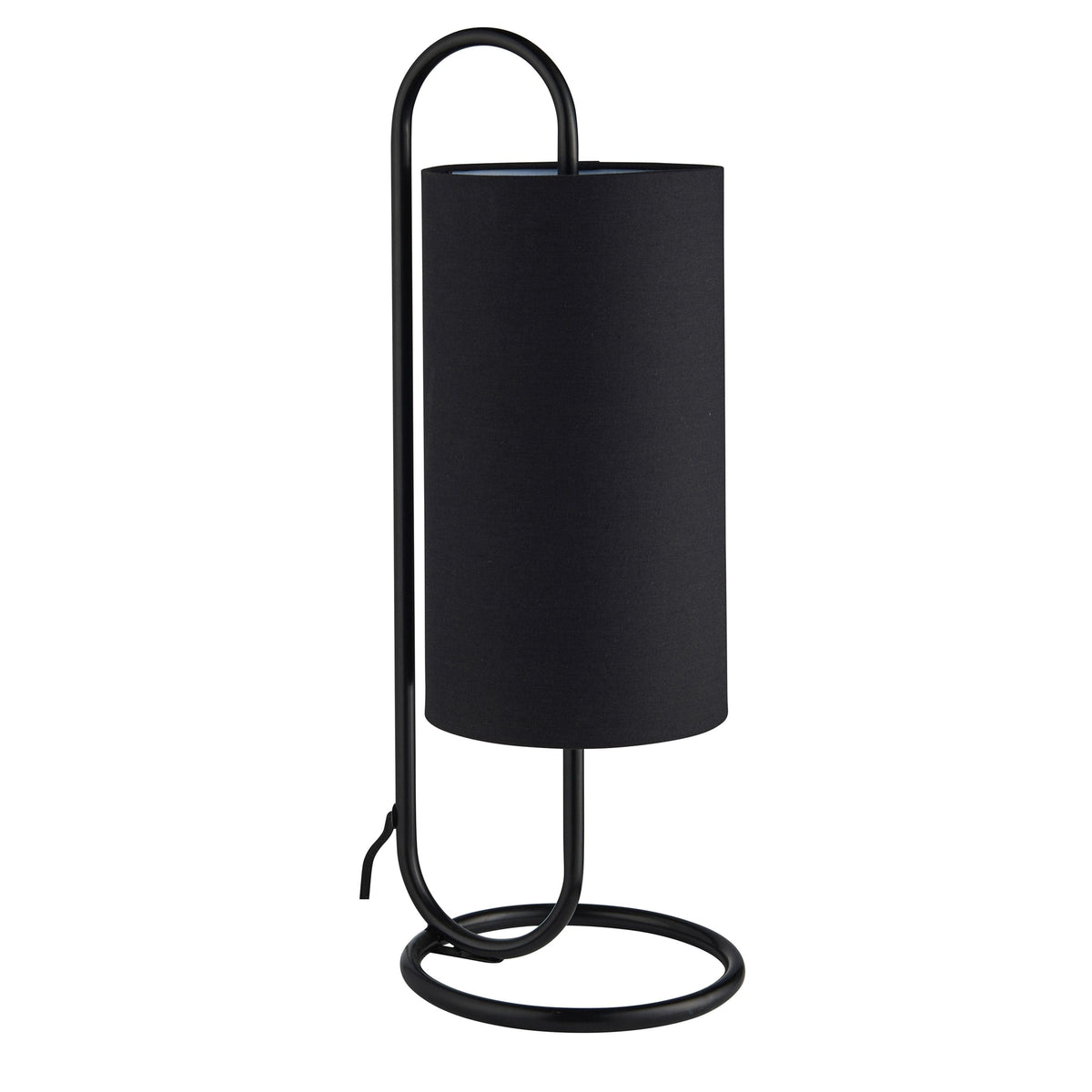 Clip Table Lamp Matt Black/Black Fabric.