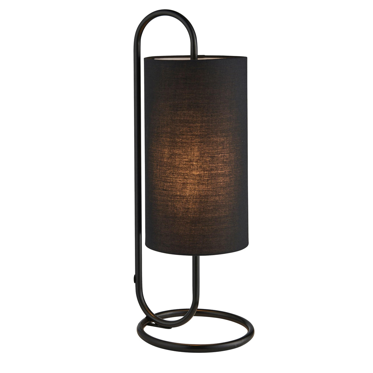 Clip Table Lamp Matt Black/Black Fabric.