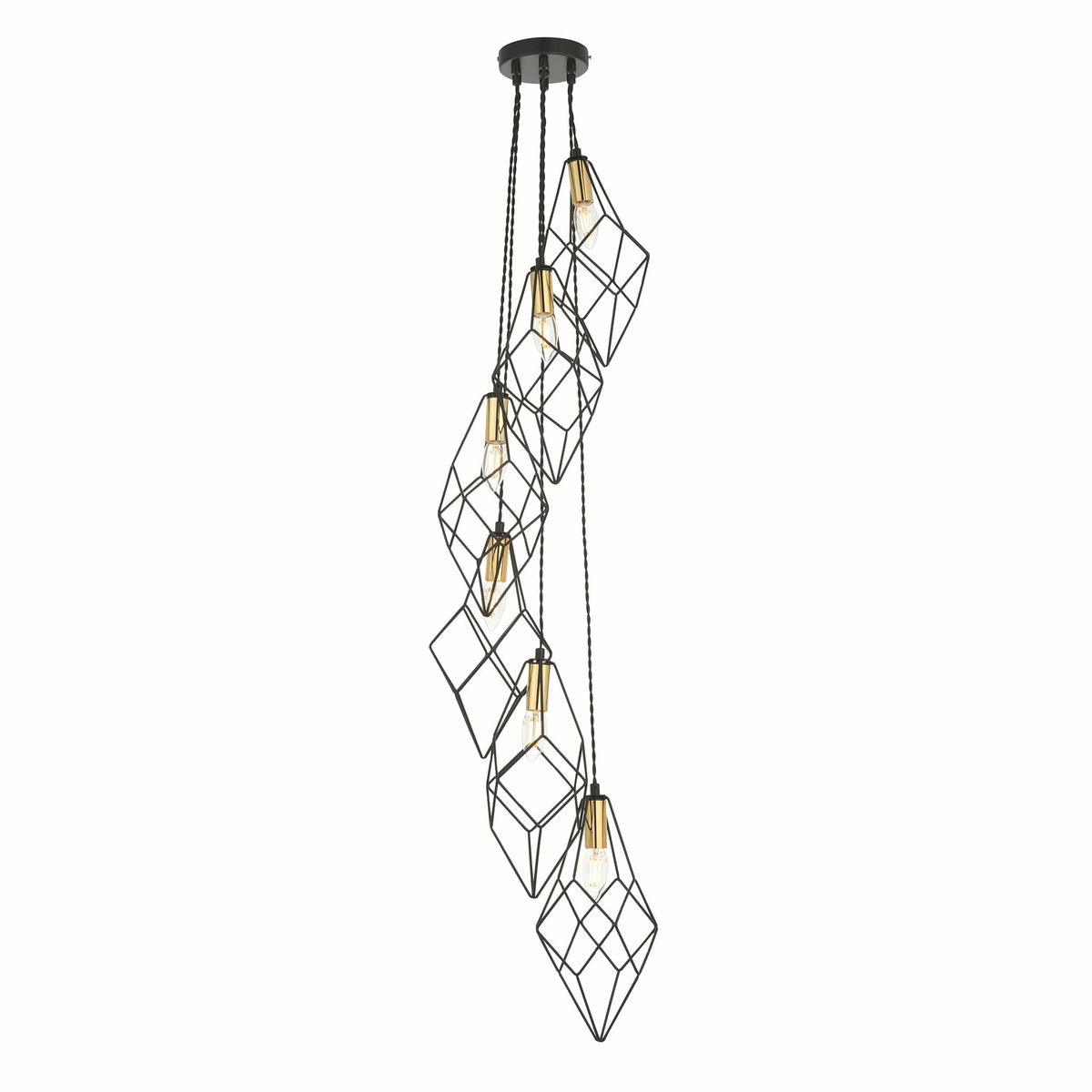 Coalville 6 Pendant Light Black/Gold.