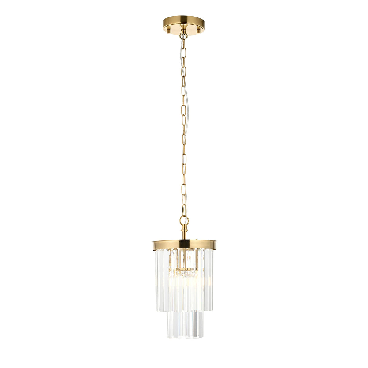 Bodhi Lighting Conaston 1 Pendant Light Brushed Aged Brass House of Isabella UK